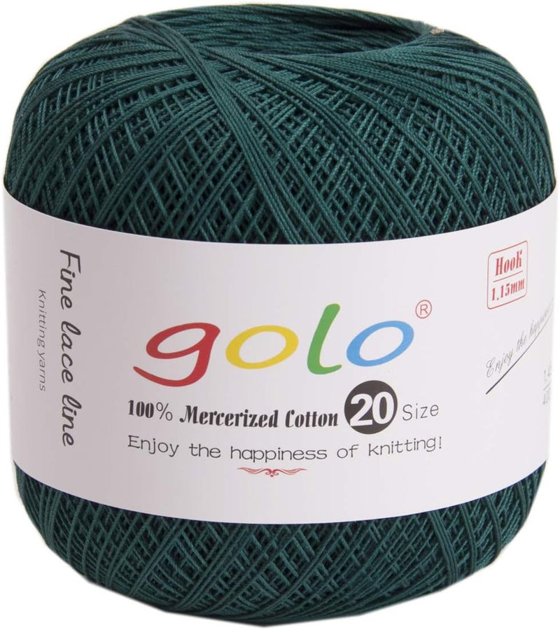 Golo Crochet Thread Tatting Yarn for Hand Knitting Size 20 Yarn for Tatting Olive Green 899 - Image 1